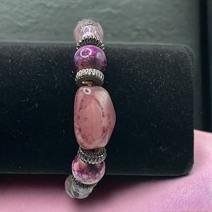 Premier Designs Rhapsody Purple Faux Stones and Silver-Tone Bracelet!